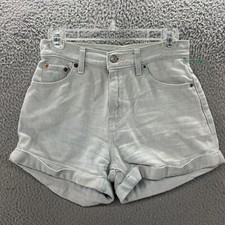 Levis Shorts Womens 25 A-Line Mom Blue Light Wash Denim Cuffed High Rise