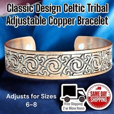 Copper Magnetic Bracelet Arthritis Pain Therapy Energy Cuff Celtic Tribal