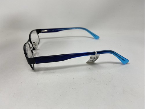 VICTORIOUS EYEWEAR V421 BLACK BLUE 50-17-135 FLEX HINGE EYEGLASSES B418 - Picture 2 of 8