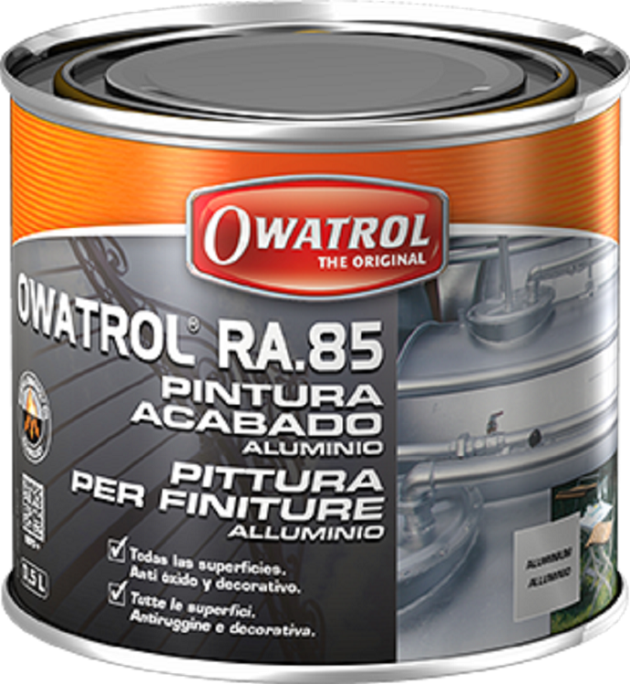OWATROL RA.85 Pittura Antiruggine  Color Alluminio  Professionale 0,5 Lt