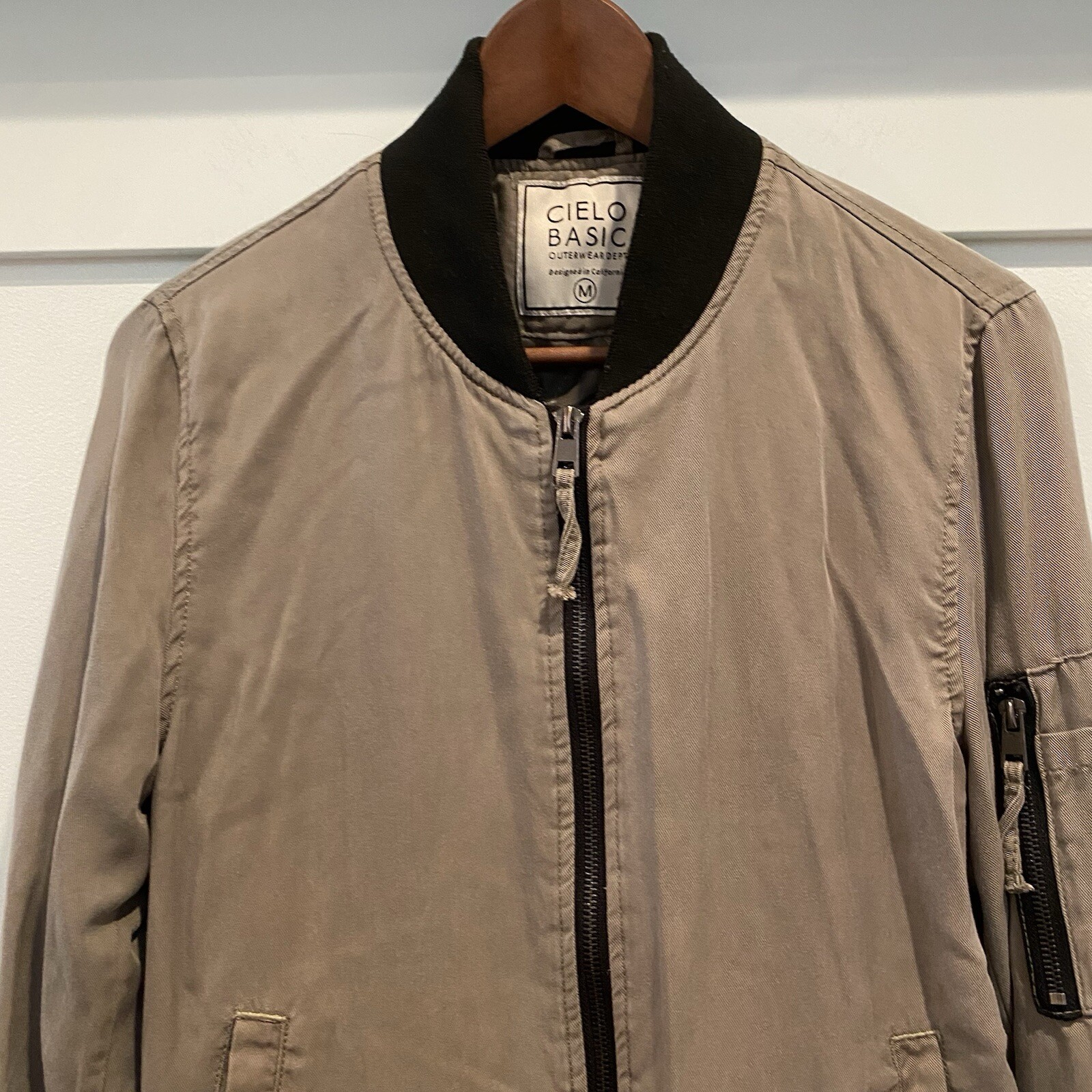 Cielo Basic Bomber Jacket Women Large Olive Green… - image 3