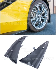 For 14-19 Corvette C7 GM Enhanced TEXTURE BLACK Front Splash Guards Mud Flaps