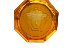 Rosenthal Versace Bernsteinfarben Glas Getr&auml;nke Untersetzer Brandneu Verpackt