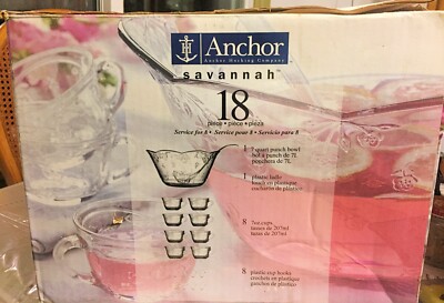 食器 Savannah Punch Bowl Set Amazon.com: Anchor Hocking Savannah Punch Bowl Set, 7-Quart Punch