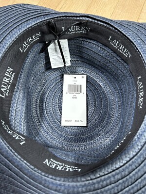 Lauren Ralph Lauren Sun Hat Blue One Size 100% Paper Straw 