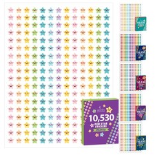 Decorably 10,530 Pastel Star Cute Reward Stickers Small - 45 Sticker Sheets T...