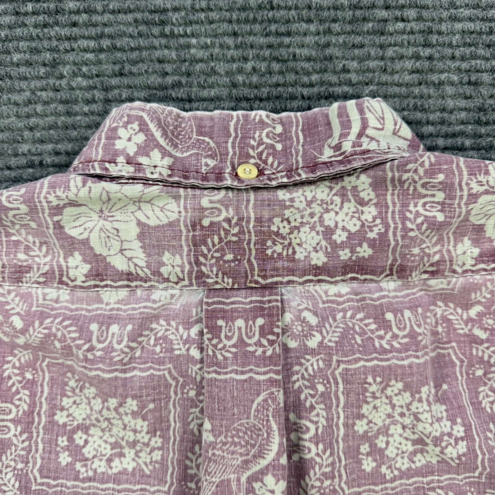 Reyn Spooner Mens XL Purple Hawaiian Flag Nene Goose Reverse Print Shirt USA image 6