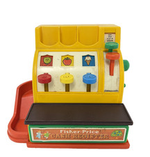 Vintage Fisher-Price Cash Register Toy 1974 Made in USA Classic Pretend Play