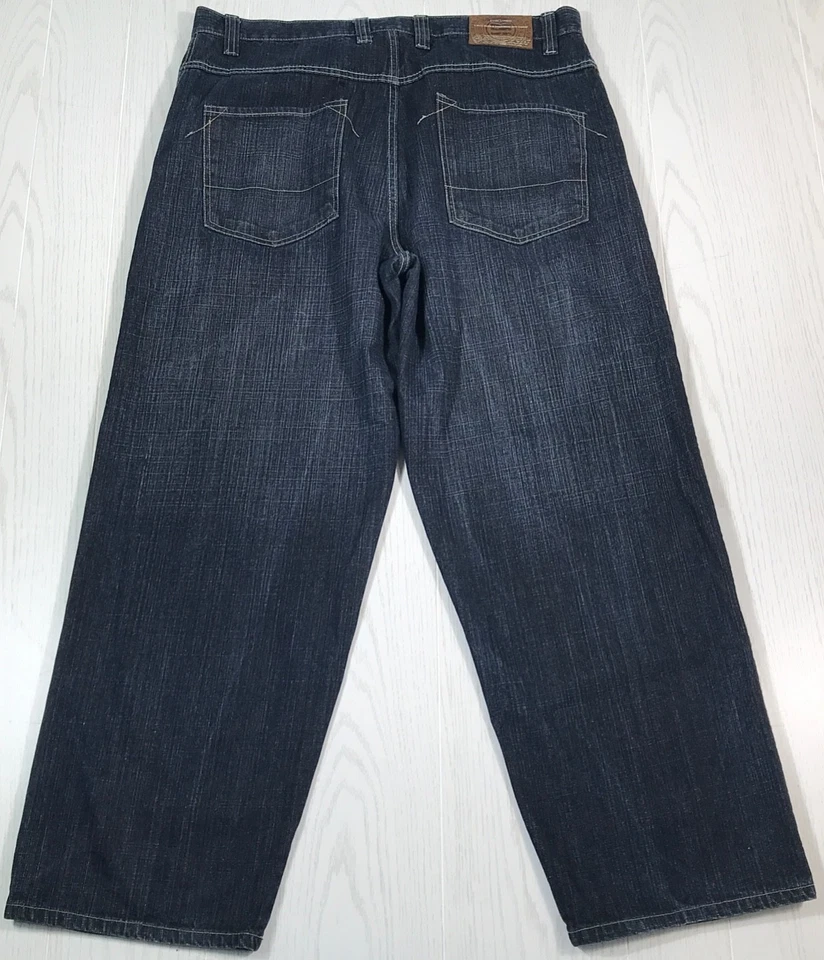 Vintage Y2K Baggy Wide Leg Jeans Men 40x32 Evolution Cotton Blue Hip Hop Skater - Image 2 of 4