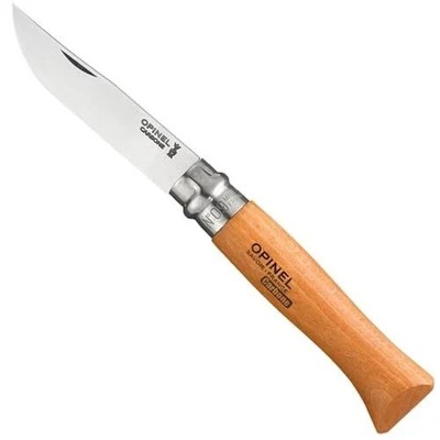 Opinel No 9 Brown Knife Carbon Steel Beechwood Handle Outdoor Tool