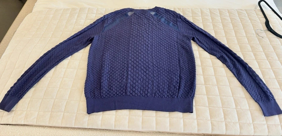 Suéter tejido informal manga larga cuello redondo azul The Kooples para mujer - talla pequeña Foto 4 de 4