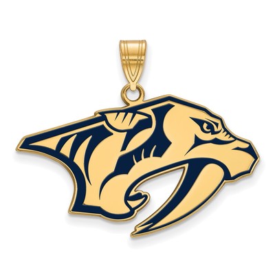 Anhänger Sterlingsilber vergoldet NHL LogoArt Nashville Predators LG emailliert