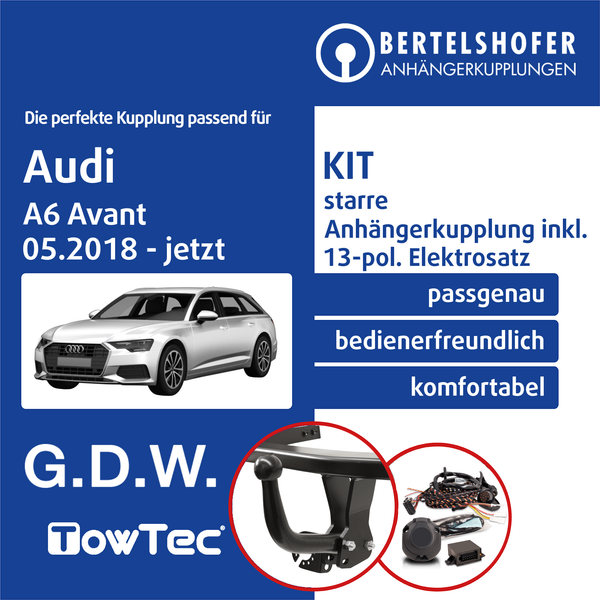 für Audi A6 Avant Typ C8/ 4A5 05.2018-Jetzt AHK Starr +13Pol Spezifisch E-Satz-image