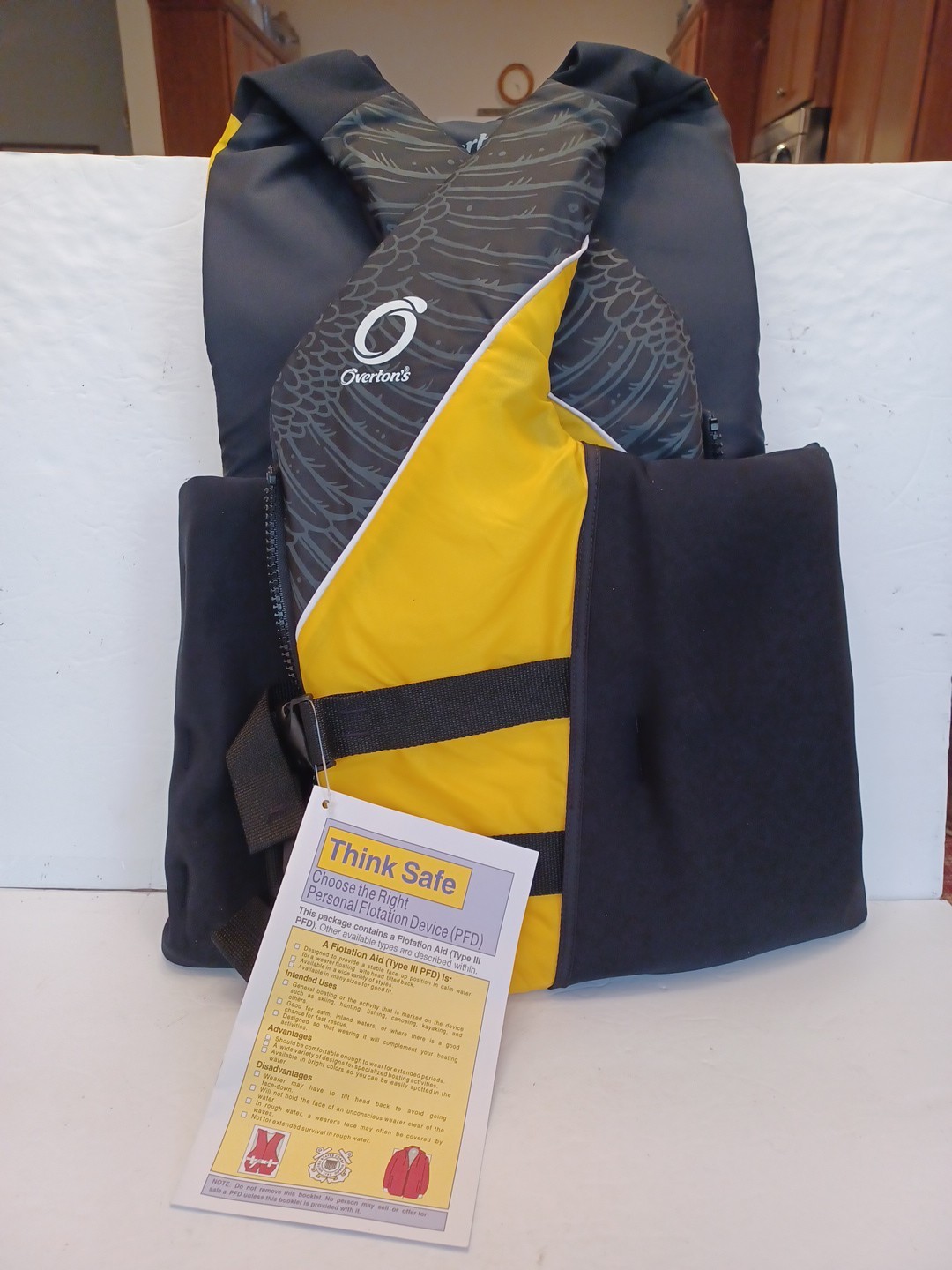 USCG Type III PFD LIFE VEST 2XL YELLOW/BLACK NWT Water Ski/B