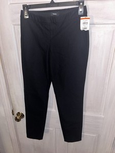NEW THEORY Pants Womens Size 00 Thaniel Approach Stretch Black Pull On Trousers