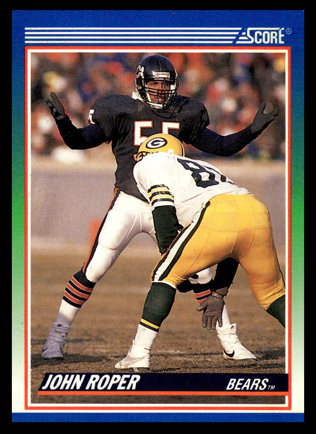 1990 Score John Roper #422 Chicago Bears Rookie RC NFL Football