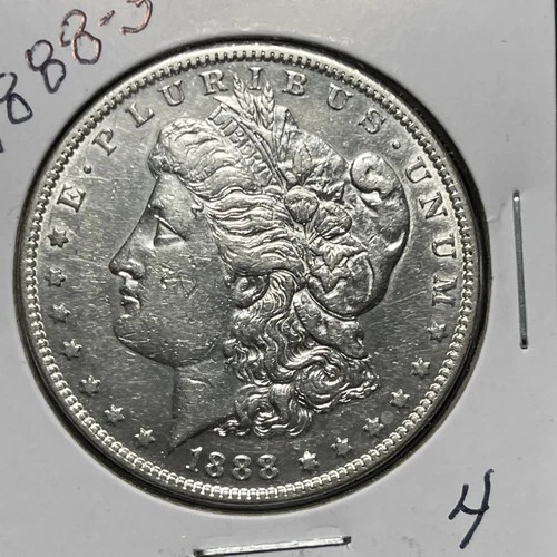 1888-S MORGAN SILVER DOLLAR,  AU DETAILS