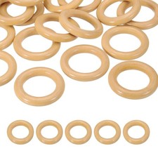 55mm Natural Wooden Rings, 10 Pack Wood Ring Round Linking Rings, Light Yellow