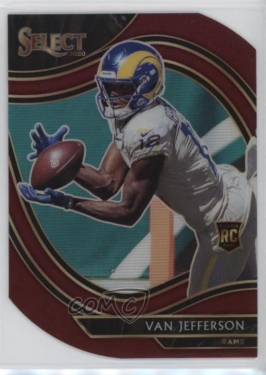 2020 Panini Select Field Level Maroon Prizm Die-Cut Van Jefferson Rookie RC 17xm