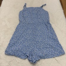 Old Navy Girls Small Blue Floral Romper Sleeveless Boho Cottage