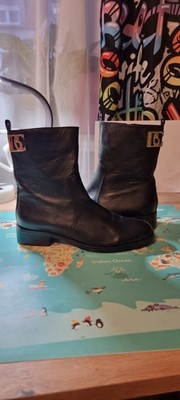 Ankle Boots Leder Schwarz Gr.39