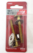 Ace Hardware 4208807 Toilet Bolt Set Brass W/ Nuts Washers 5/16" x 2-1/4"