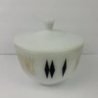 VTGFederal Glass Vintage 70's BLACK DIAMOND 1 1/2 Quart Casserole Bowl w Lid