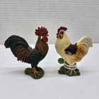 2 Schleich Roosters Chickens Farm World Figure Chicken / Rooster
