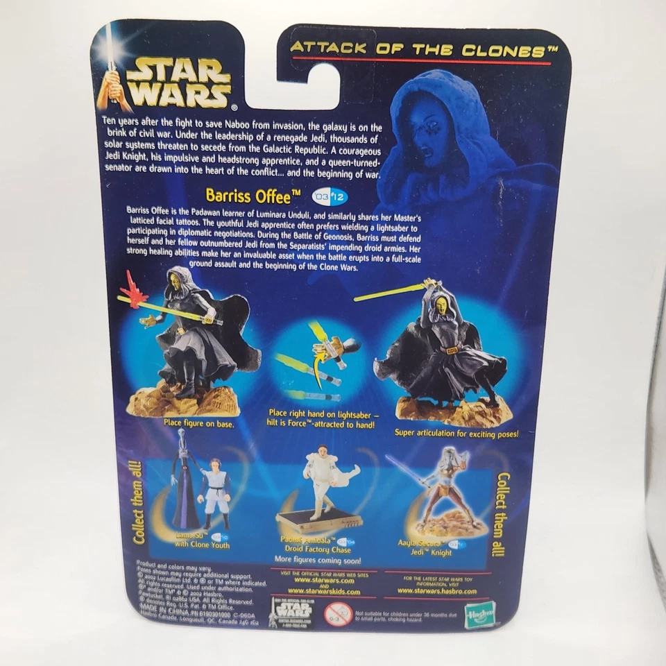 Figura de acción de colección Star Wars Barriss Offee 3,75" Hasbro Attack of the Clones Foto 3 de 4
