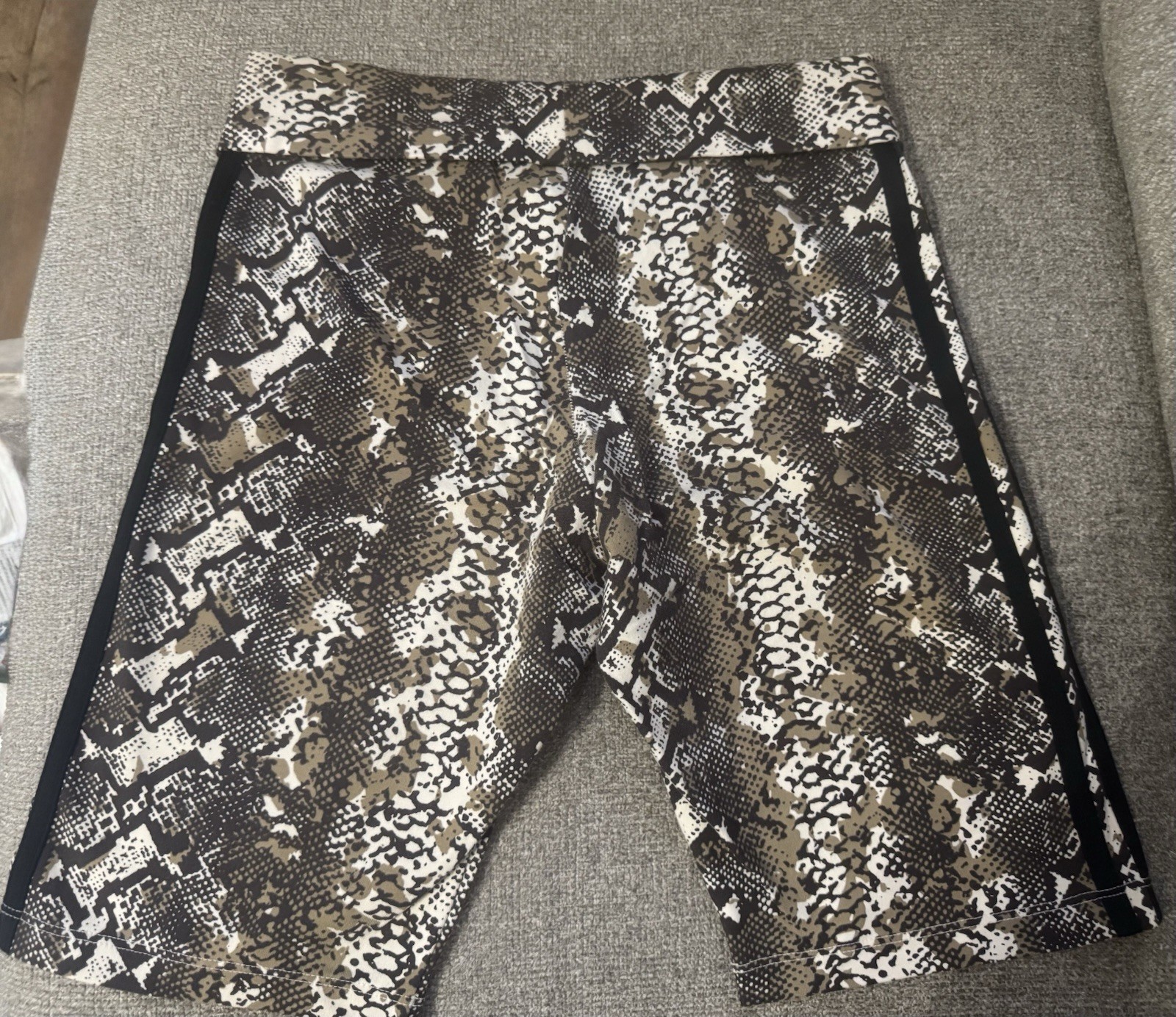 adidas python print striped athletic biker shorts… - image 3