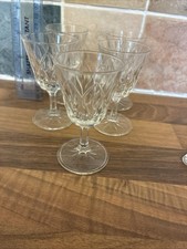 1960s Vintage Sherry Glasses, White, Etched, 5-Pack for Home Bar or Liquer Port