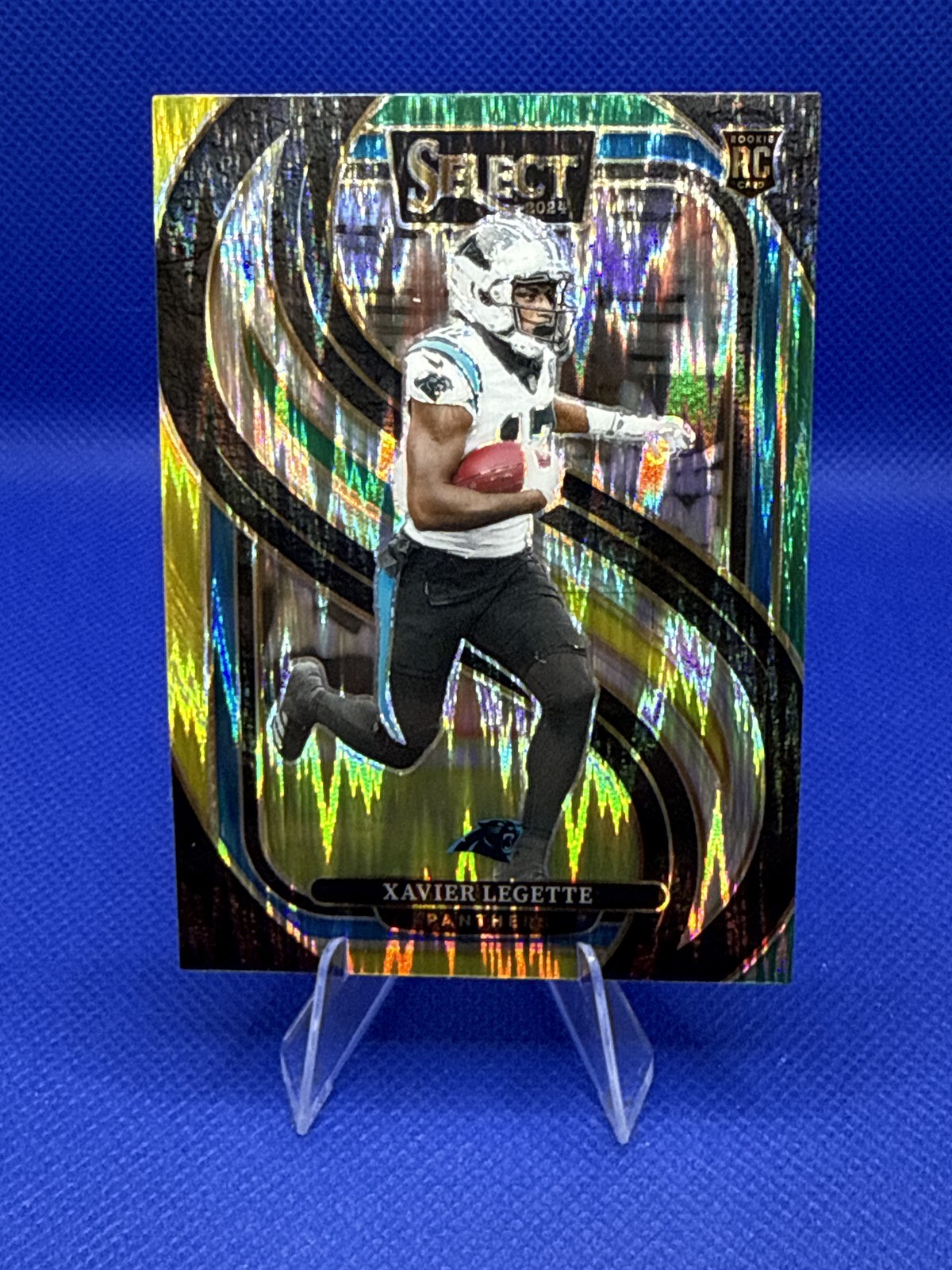 2024 Panini Select #101 Xavier Legette Green & Yellow Prizm Shock