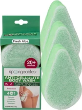 Spongeables Anti Cellulite Body Wash in a 20+ 1 Count (Pack of 3), Aloe