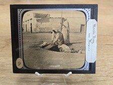 Antique Magic Lantern Glass Photo Slide Wash Day In Mexico