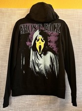 Ghost Face Black Pullover Hoodie Embroidered Halloween Scary Movie SCREEN PRINT