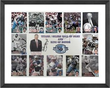 1960-2009 AFL Titans/Oilers HOF/ROH Signed 18x24 Photo 9 sigs K.S Bud Adams  BAS