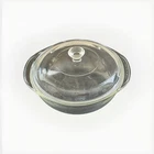 Vintage PYREX #023 Clear Glass 1.5 Quart Casserole Bowl with Lid Tab Handles USA