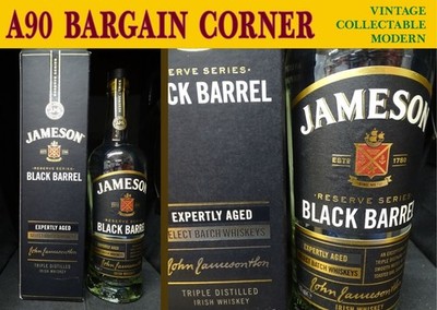JAMESON BLACK BARREL RESERVE EXPERTLY AGED IRISH WHISKEY EMPTY 70cl FLASCHE & BOX