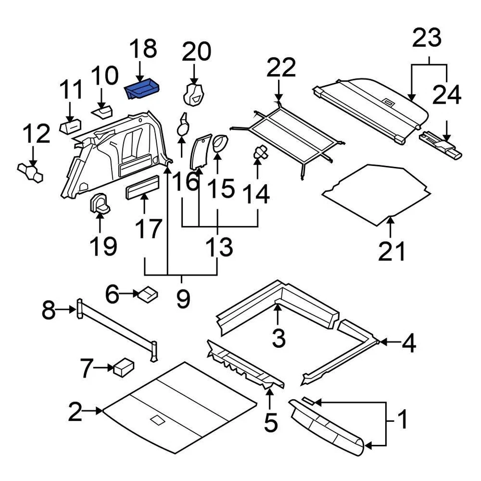 For Volkswagen Jetta 2005-2016 Volkswagen 3C0915335 Left Battery Cover — 第 3/4 张图片