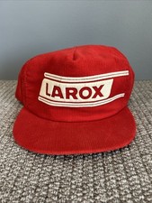 Larox Corduroy Red Hat Vintage Snap Back Made In USA