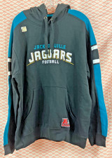 NFL Team Apparel Jacksonville Jaguars Mens Black/Teal Pullover Hoodie Large NWT
