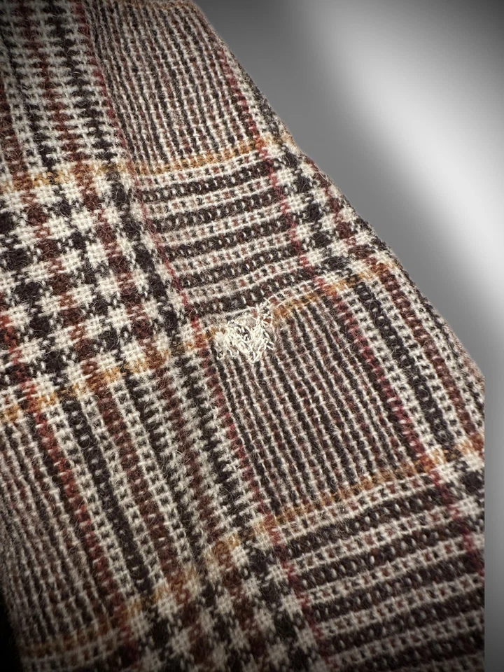 Camisa de franela marrón vintage HW JC Penny 100 % pura lana virgen para hombre L 16-161/2 Foto 3 de 4