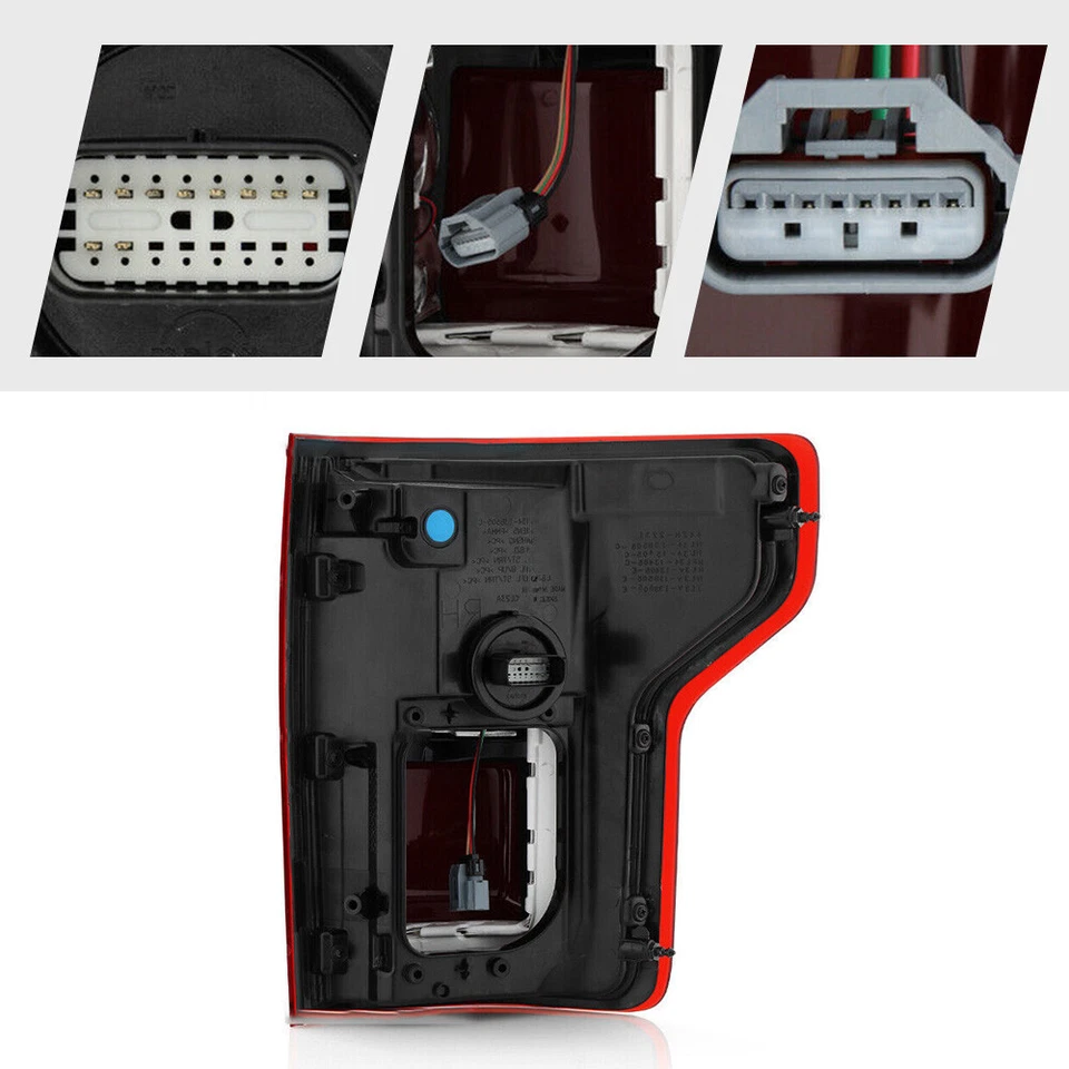 For 2017-2019 Ford F-150 LED Tail Light w/ Blind Spot Smoke Red lens Left Side Foto 4 de 4