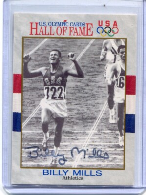 1991 Impel Olympic Hall of Fame - BILLY MILLS - Hand Signed Autograph - TEAM USA