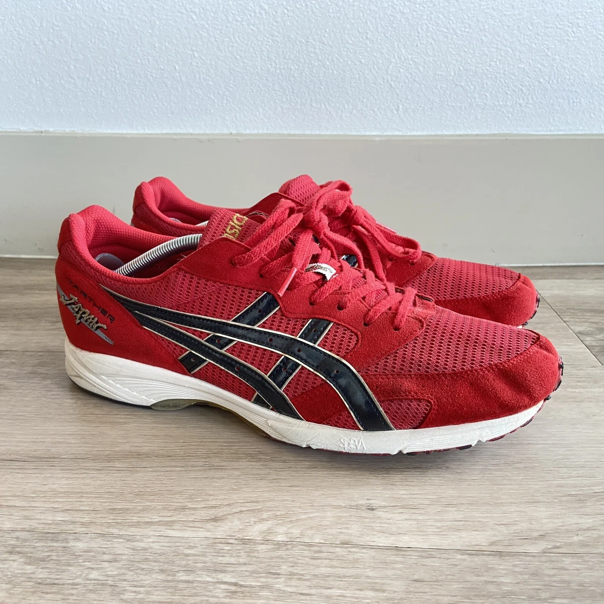 Rare ASICS Tarther Japan - TJR076 - US 11.5 - Red suede Running Shoes Preowned