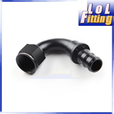 US SHIP 120 Degree 10AN AN-10 Push-on Hose End Fuel Oil Fitting Adapter Black