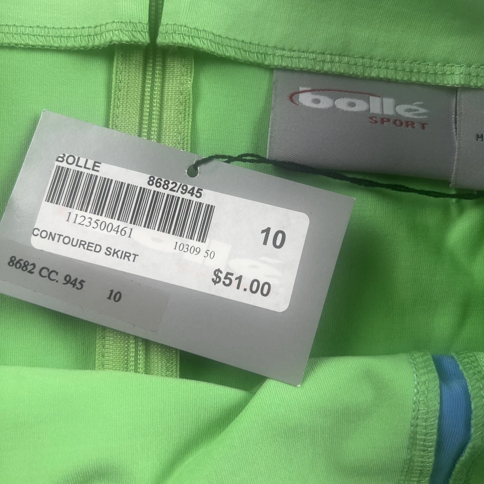 Falda tenis Bolle Sport para mujer talla 10 sin forro verde cremallera lateral Foto 4 de 4