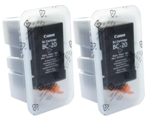 2x Original Canon Ink Cartridge BC-20 Black for BJC 2000 4000 5000 Blister
