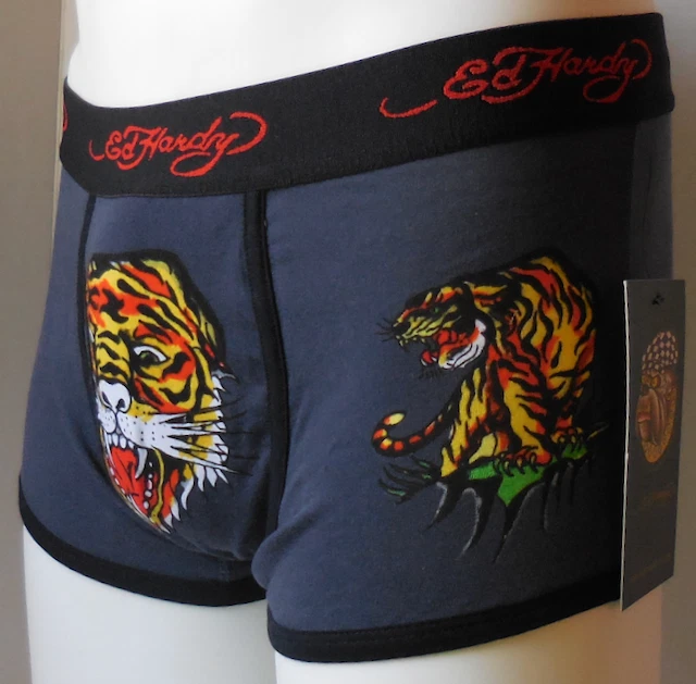 Calzoncillos Ed Hardy True Tattoo Tiger Vintage Algodón Elástico Hombres Negros Pequeños Foto 2 de 4