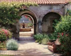 Art Giclee Printed Oil Painting Print Courtyard scene
